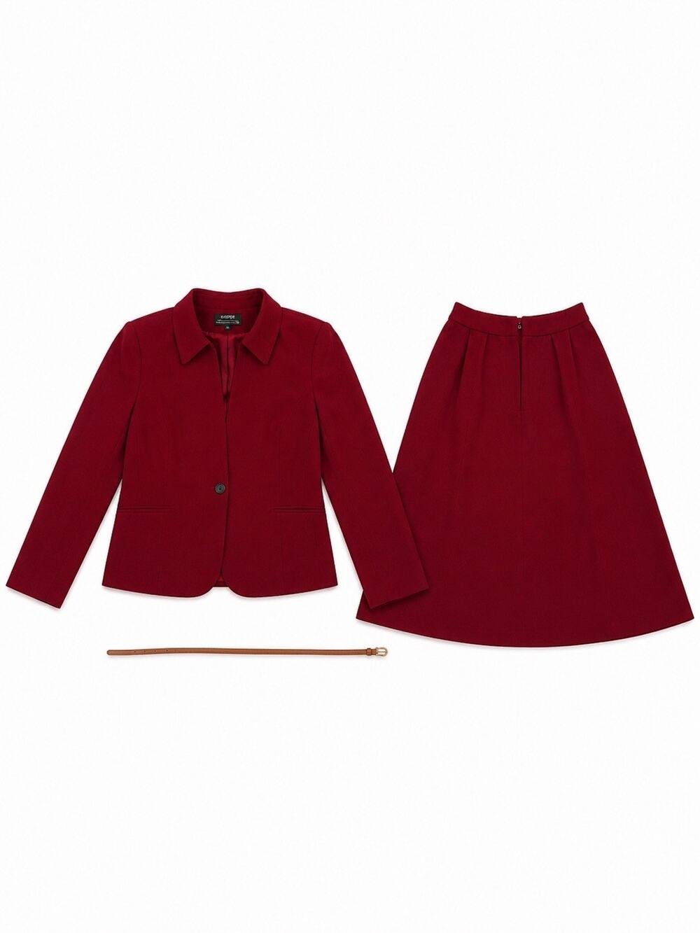 Patty Woodard 100% Wool Vintage Skirt And Open Front Blazer Medium